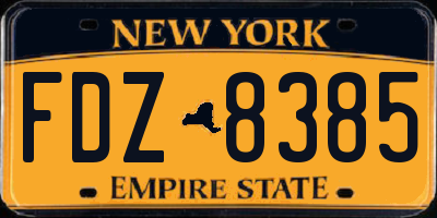 NY license plate FDZ8385