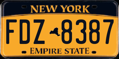 NY license plate FDZ8387