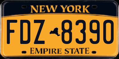 NY license plate FDZ8390