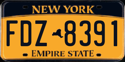NY license plate FDZ8391