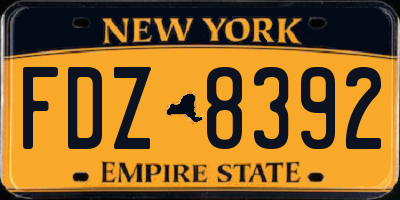 NY license plate FDZ8392