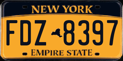 NY license plate FDZ8397