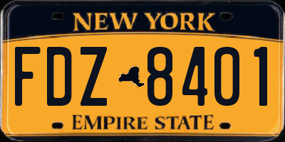 NY license plate FDZ8401
