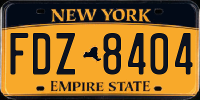 NY license plate FDZ8404