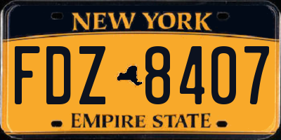 NY license plate FDZ8407