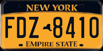 NY license plate FDZ8410
