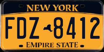 NY license plate FDZ8412