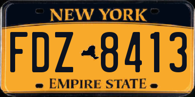 NY license plate FDZ8413