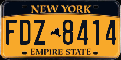 NY license plate FDZ8414