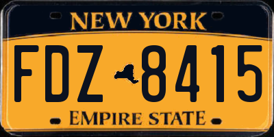 NY license plate FDZ8415