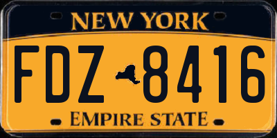 NY license plate FDZ8416