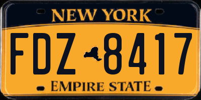 NY license plate FDZ8417