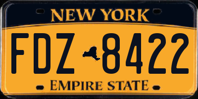 NY license plate FDZ8422
