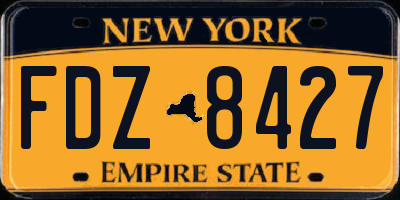 NY license plate FDZ8427