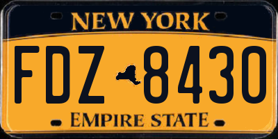 NY license plate FDZ8430