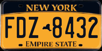 NY license plate FDZ8432
