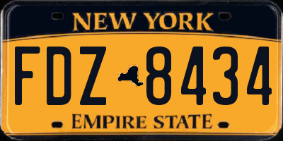 NY license plate FDZ8434