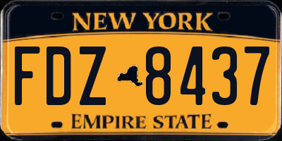 NY license plate FDZ8437