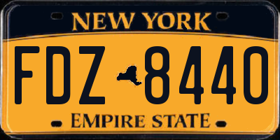 NY license plate FDZ8440