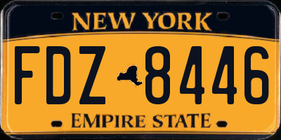 NY license plate FDZ8446
