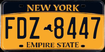 NY license plate FDZ8447