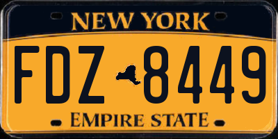 NY license plate FDZ8449