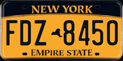 NY license plate FDZ8450