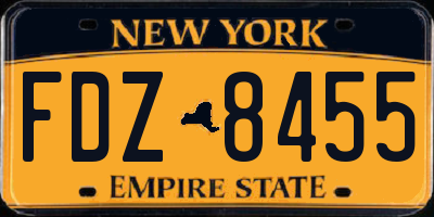 NY license plate FDZ8455