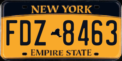 NY license plate FDZ8463