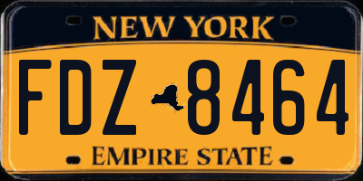 NY license plate FDZ8464