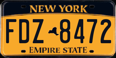 NY license plate FDZ8472