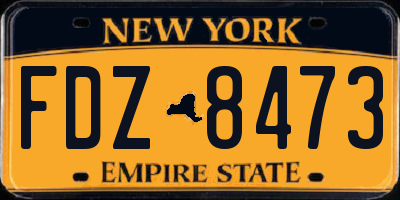 NY license plate FDZ8473