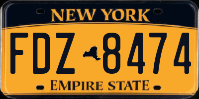 NY license plate FDZ8474