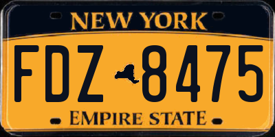 NY license plate FDZ8475