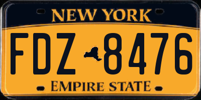 NY license plate FDZ8476