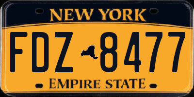 NY license plate FDZ8477