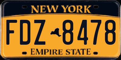 NY license plate FDZ8478