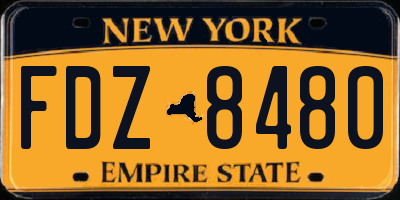 NY license plate FDZ8480