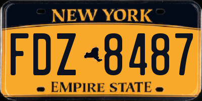 NY license plate FDZ8487