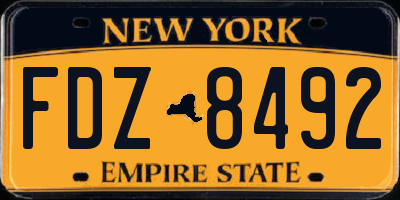 NY license plate FDZ8492