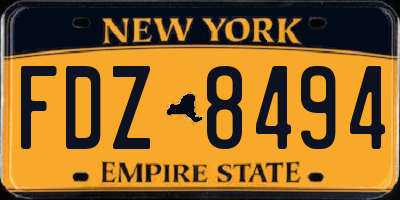 NY license plate FDZ8494