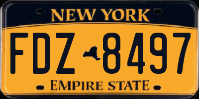 NY license plate FDZ8497