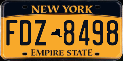 NY license plate FDZ8498