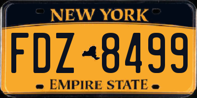 NY license plate FDZ8499