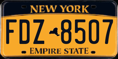 NY license plate FDZ8507