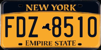 NY license plate FDZ8510