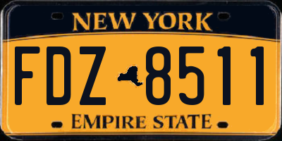 NY license plate FDZ8511