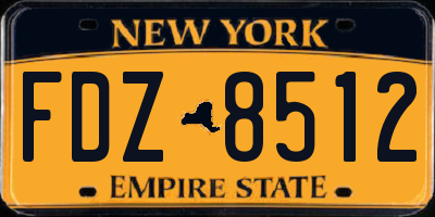 NY license plate FDZ8512