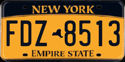 NY license plate FDZ8513