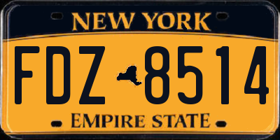 NY license plate FDZ8514